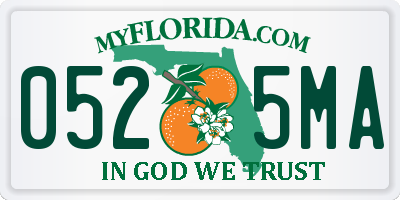 FL license plate 0525MA