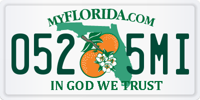 FL license plate 0525MI