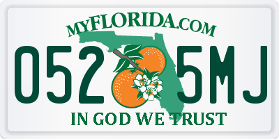 FL license plate 0525MJ