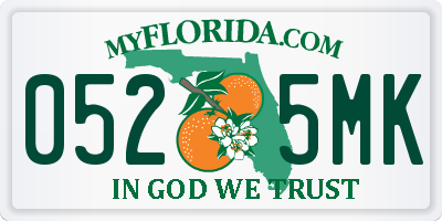 FL license plate 0525MK