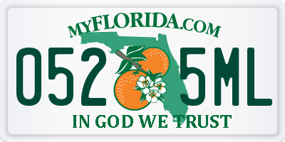 FL license plate 0525ML