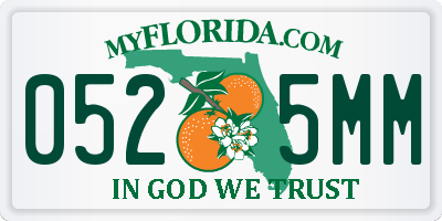 FL license plate 0525MM