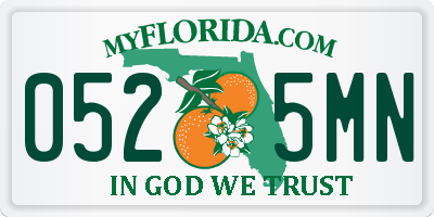 FL license plate 0525MN