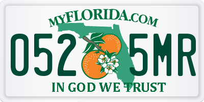 FL license plate 0525MR