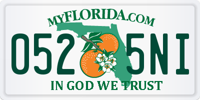 FL license plate 0525NI