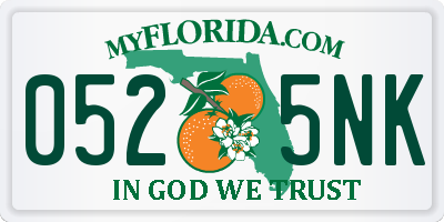 FL license plate 0525NK