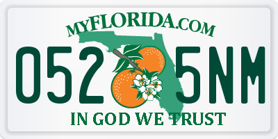 FL license plate 0525NM