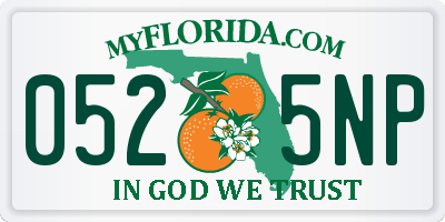 FL license plate 0525NP