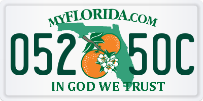 FL license plate 0525OC