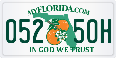 FL license plate 0525OH