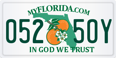 FL license plate 0525OY