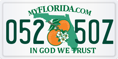 FL license plate 0525OZ