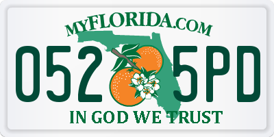 FL license plate 0525PD