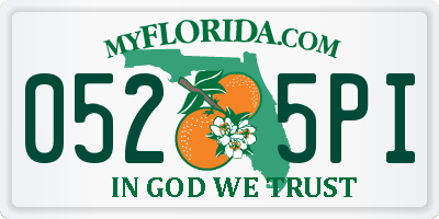 FL license plate 0525PI