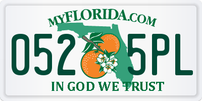 FL license plate 0525PL