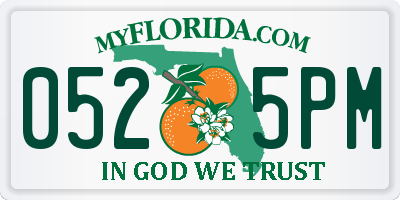 FL license plate 0525PM