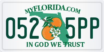 FL license plate 0525PP
