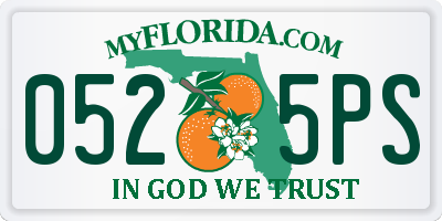 FL license plate 0525PS