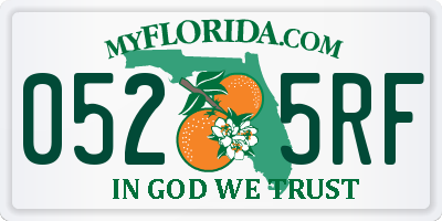 FL license plate 0525RF