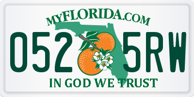 FL license plate 0525RW