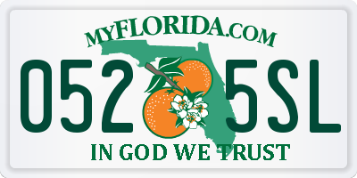 FL license plate 0525SL