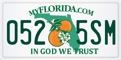 FL license plate 0525SM