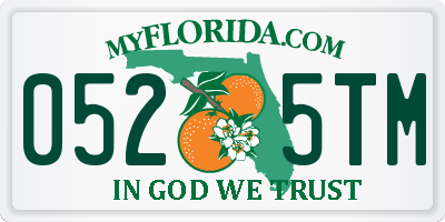 FL license plate 0525TM