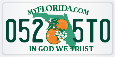 FL license plate 0525TO