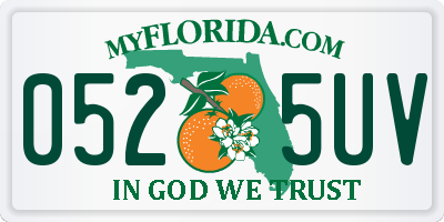 FL license plate 0525UV