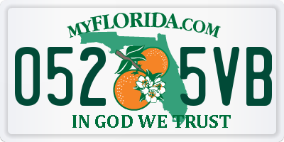 FL license plate 0525VB