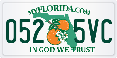 FL license plate 0525VC