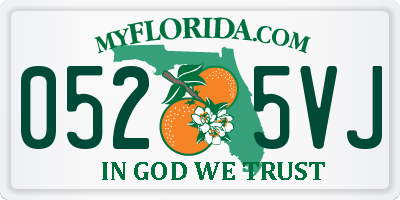 FL license plate 0525VJ