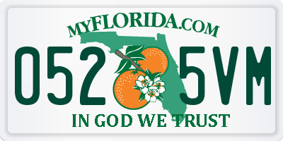 FL license plate 0525VM