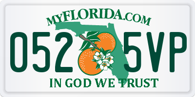 FL license plate 0525VP