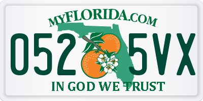 FL license plate 0525VX