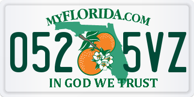 FL license plate 0525VZ