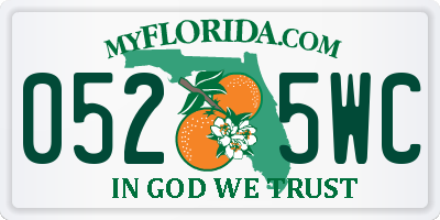 FL license plate 0525WC