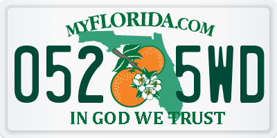 FL license plate 0525WD