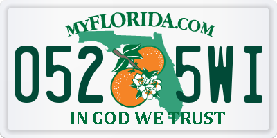 FL license plate 0525WI