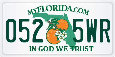 FL license plate 0525WR