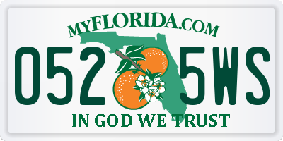 FL license plate 0525WS