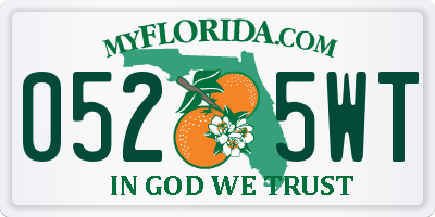 FL license plate 0525WT