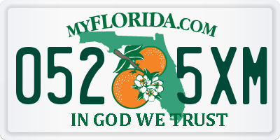 FL license plate 0525XM