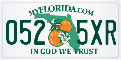 FL license plate 0525XR