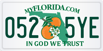 FL license plate 0525YE