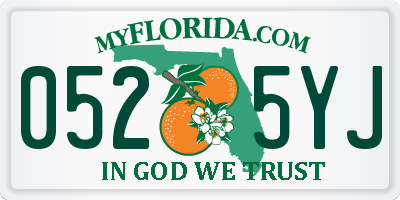 FL license plate 0525YJ