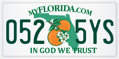 FL license plate 0525YS