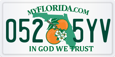 FL license plate 0525YV