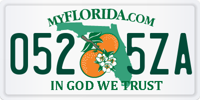 FL license plate 0525ZA