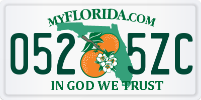 FL license plate 0525ZC
